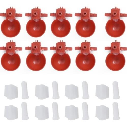 20x Plastic Chicken Drink Quail Waterer Bowls Bird Auto Feeder Drinking Cup Safe