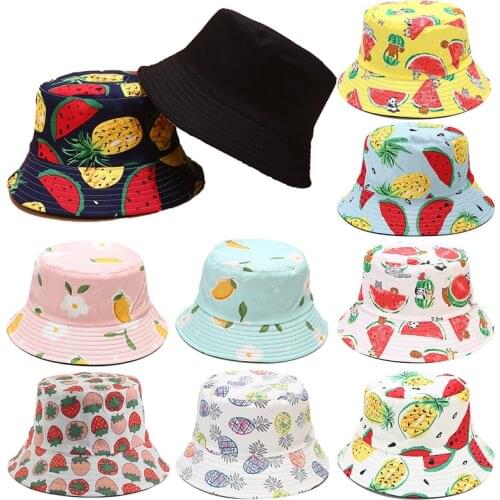 30Style Summer Sun Hat Prevent Bask Catoon Bucket Hats For Men Women Shade Reversible Cotton Travel Outdoor Fisherman Hat Unisex