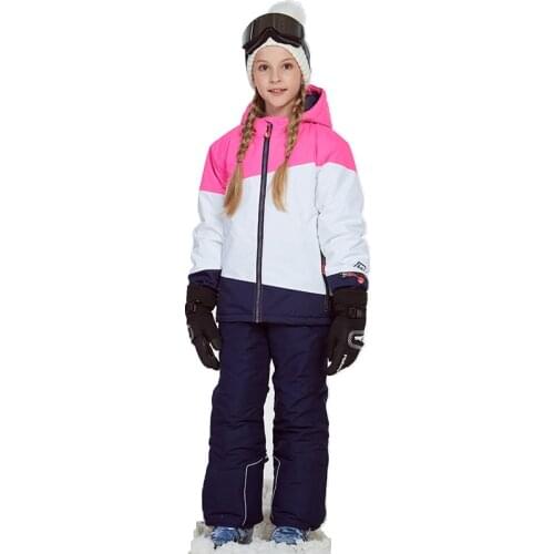 Dollplus Girl Ski Suits Windproof Jacket and Pant Winter Warm Skiing Suit Outdoor Children Clothing Set Teens Kids Snow Sets