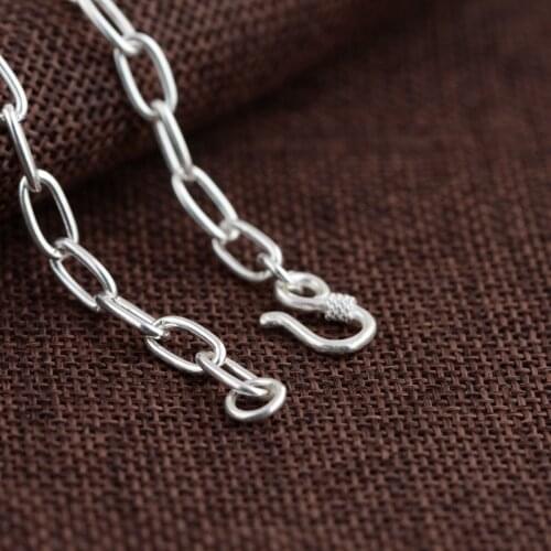 Fashion Jewelry S925 Silver Simple Ring Craft Exquisite Antique Collar Necklace Wholesale