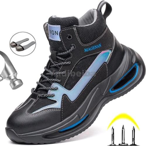 Safety Boots Men Steel Toe Work Shoes Breathable Safety Shoes Man Lightweight Sneaker Puncture-Proof Security Safety Work Boots