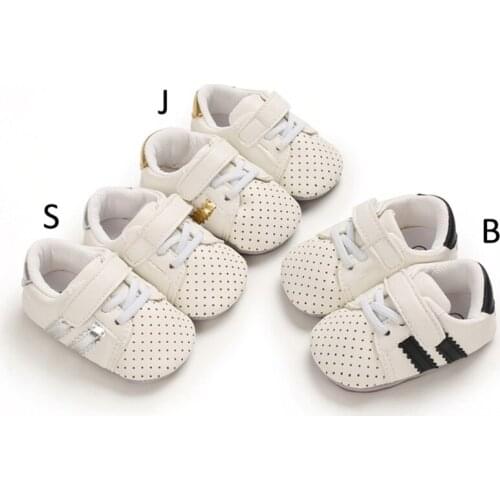 Autumn Newborn Baby PU Leathers Shoes Soft Boy Girl Striped Soft Soled Non-slip Footwear First Walkers Shoes 2021 New