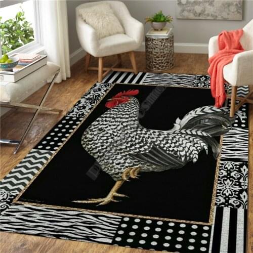 Rooster 3D Printed Rugs Mat Rugs Anti-slip Large Rug Carpet Home Decoration Living Flannel Print Bedroom Non-slip Floor Rug