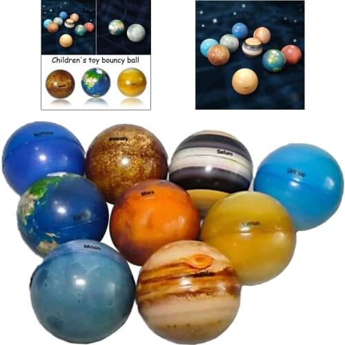 Portable Colorful Early Education Soft Planet Bouncy Ball Relieve Tension for Kids Universe Elastic Planetary