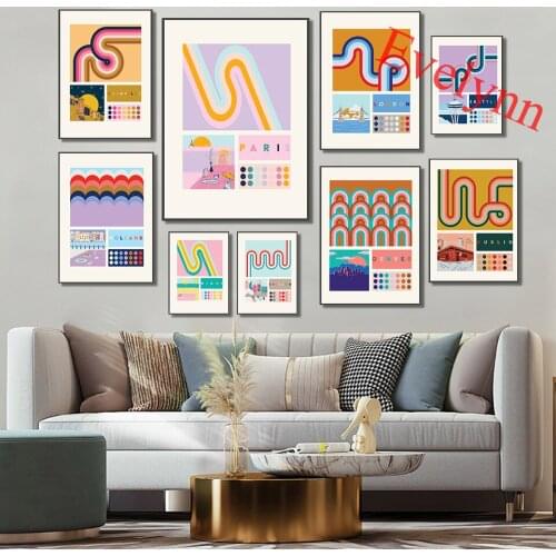 City Posters,Austin,Miami,Ibiza,Holland,Washington Dc,Nashville,Denver,Seattle,Paris,Dublin,Home Decor Canvas Wall Art Prints