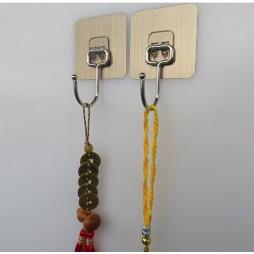 Strong Self Adhesive Transparent Wall Door Hooks Heavy Load Suction Rack Stainless Steel Bathroom Coat Hangers Kitchen Tools