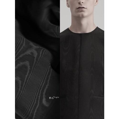 Cloud Pattern Silk-Moires Water Ripple Medium Thick Shandong Silk Fabric Designer Fabric