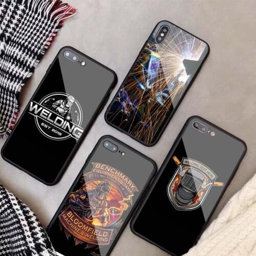 Welder Welding Hot Metal Worker Solderin DIY Tempered Glass Case For iPhone 11 12 Pro XR X XS MAX 8 7 6 5 Plus Phone Back Cover