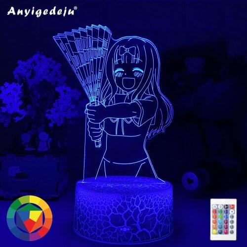 Kaguya Sama Love Is War Chika Fujiwara Led Night Light for Home Bedroom Decor Nightlight Anime Gift Table 3d Lamp Chika Fujiwara