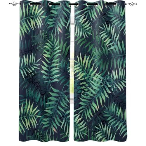 Tropical Plants Leaves Palm Leaves Window Curtains Home Decor Living Room Curtains Bedroom Kitchen Items Door Curtains
