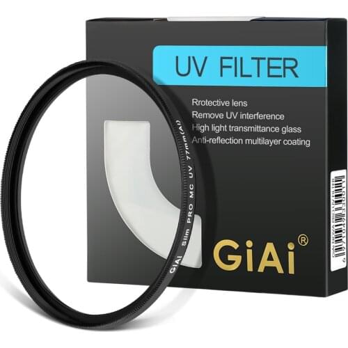 GiAi Ultra Slim Blue Coating Camera Lenses UV Filter Protection Lens 77mm 72mm 67mm 62mm 58mm 55mm 52mm For Nikon Canon Sony