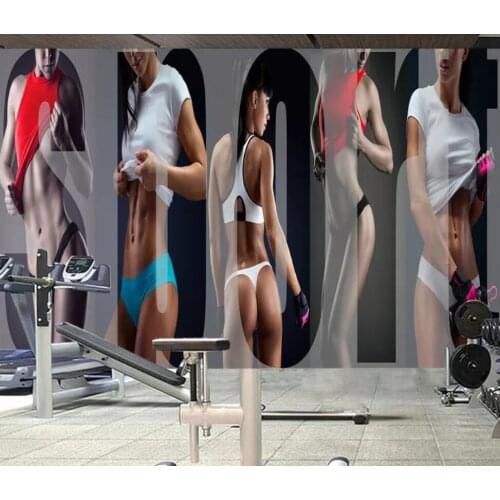 Exercise gym sexy beauty fitness yoga background wall decoration wallpaper murals
