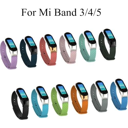 Xiaomi Mi Band 6 5 4 Metal Carbon Fiber Replacement Band Bracelet Mi band 5 Strap Colorful Strap MiBand 5 4 3 Replacement Band
