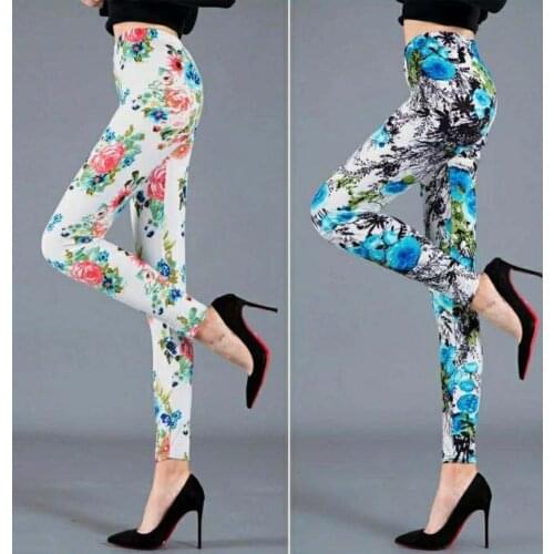 Womens milk silk ice silk thin high-waist high-elasticity leggings summer breathable yoga casual body shaping nine-point pants