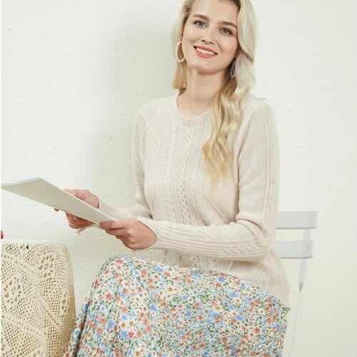 Womens Warm Sweater Knitting Jumper Female Thickening Sweater 100% Cashmere O-neck Long Sleeve Sweater Autumn Winter Women