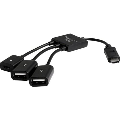 3in1 USB 3.1 Type-C To Micro USB 2.0 Power Charging Host OTG Hub Cable Adapter