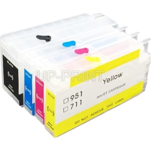 UP 4PCS compatible for hp950 951 Refillable Ink cartridge for 8610 8620 8680 8615 8625 show ink level