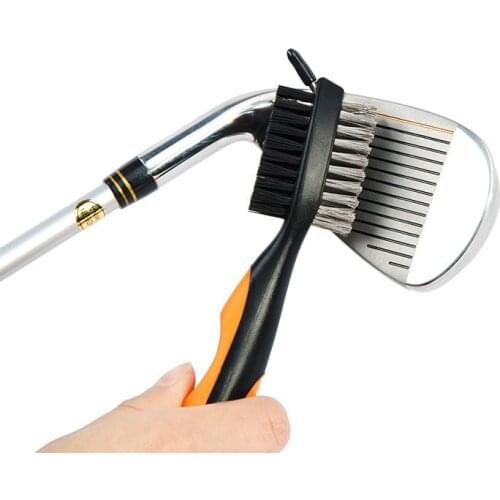 8 colors Golf Clubs Brush Double Side Golf Brass + Nylon Golf Club Head Groove Cleaner Brush with Keychain golf Training Aids