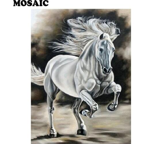Custom,white running horse Diamond Painting diy,Mosaic puzzled Diamond Embroidery,Cross Stitch,Crafts,Commemorative gift