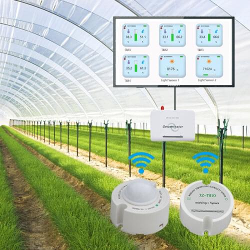 Agriculture Greenhouse Wireless Temperature Moisture Light Sensor 433/868/915mhz Wireless Temperature Humidity Light Data Logger