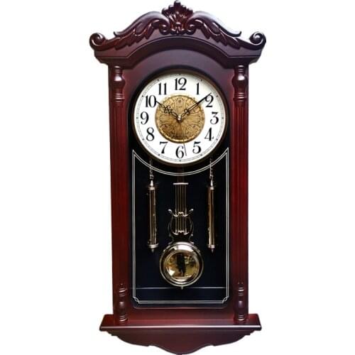 Large Pendulum Wall Clocks Living Room Luxury Wood Retro Silent Swing Wall Watches Vintage Clocks Relol Para Casa Wall Clock Hot