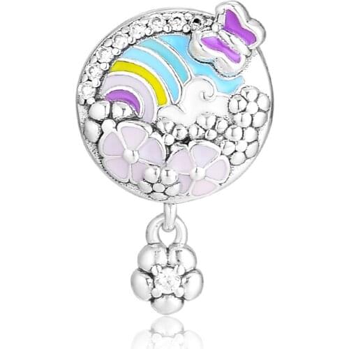CKK Flower Colour Story Bead Charm Sterling Silver 925 Charms Jewelry Original Beads For Bracelet Jewelry Making Bijoux
