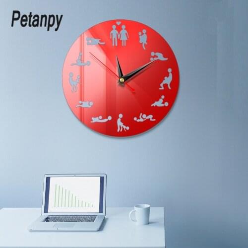 Bachelorette Game Sexy DIY Adult Room Decorative Giant Wall Clock Sex Love Position Frameless Large Wall Clock Art Dropshipping