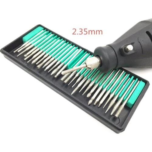 Hot Sale 30pcs 2.35mm Shank Diamond Burs Set With Box For Dremel Electric Grinder Power Tool Accessories Abrasive Tools