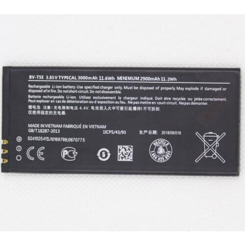 ISUNOO 5pcs/lot 3000mAh BV-T5E / BVT5E / BV T5E Replacement Battery For Microsoft Lumia 950 RM-1106 RM-1104 RM-110 McLa