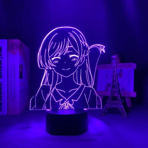 Kanojo Okarishimasu Chizuru Ichinose Anime Led Light for Bedroom Decor Nightlight Kids Birthday Gift 3d Lamp Rent A Girlfriend