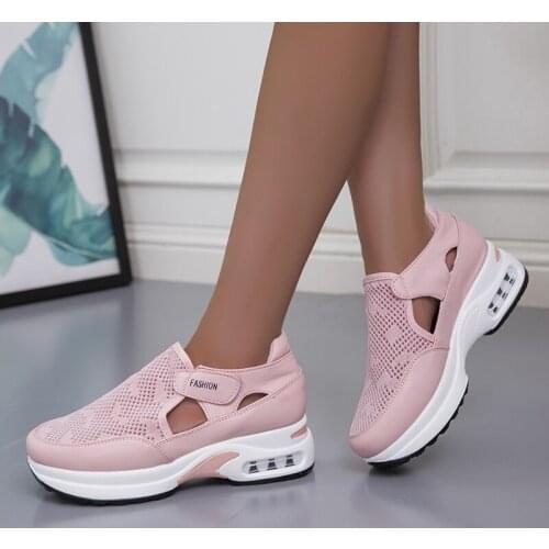New Women Casual Air Cushion Shoes Fashion Breathable Outdoor Walking Mesh Shoes Fashion Non Slip Ladies Sneakers Womens Loafer