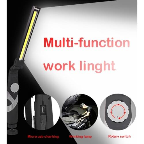 Magnetic Flashlight Folding Work Light Car Repair Torch Camping Inspection Lamp COB Rechargeable Reading Night LED Bulbs
