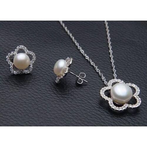 Fashion Flower Freshwater Pearl Jewelry Set, Bridal Jewellery Set, Exquisite Bridal Jewelry Set Accessory