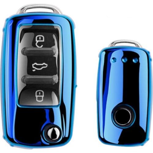 2019 New Soft TPU waterproof Car Key Case For VW Polo Golf Bora Jetta POLO GOLF A5 For Skoda Fabia Octavia Auto keyshell chain