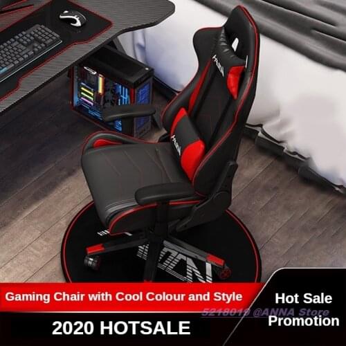 2020Hottest Gaming chair Black Red Cool Home Computer Chair White High Quality PU Leather OfficeChair Matchable Game Desk Option