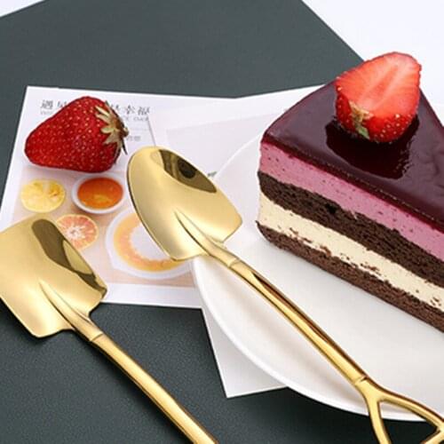 Creative retro ice cream spoon shovel coffee spoon stainless steel dessert spoon watermelon spoon tip shovel flat shovel gou