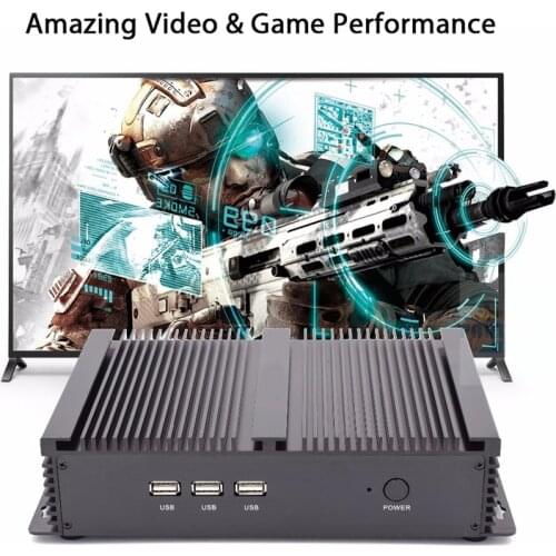 Fanless Industrial PC,Mini Computer,Windows 10,Intel Core I3 5005U,[HUNSN MA04I],(Dual WiFi/VGA/HD/3USB2.0/4USB3.0/LAN/2COM)