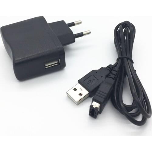 EU AU US UK Battery Wall AC Charger+GameBoy Advance GBA SP USB Charger Charging Power Cable Cord for Game Boy 4ft
