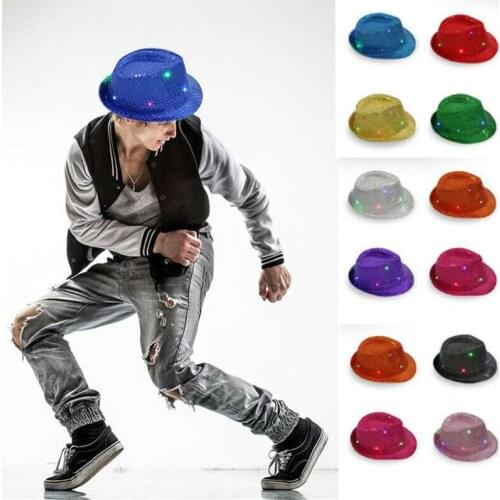 Men Women Glitter Sequin Fe Trilby Cap Dance Jazz Hat Gangster Party Costume Outdoor Summer Men Women Beach