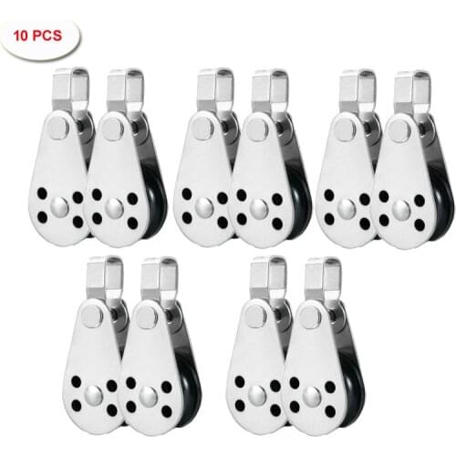 10 PCS Marine Boat Pulley Blocks Rope Stainless Steel 316 Kayak Canoe Anchor Trolley Kit Nylon Pad Eyes Boat Kayak Accessories