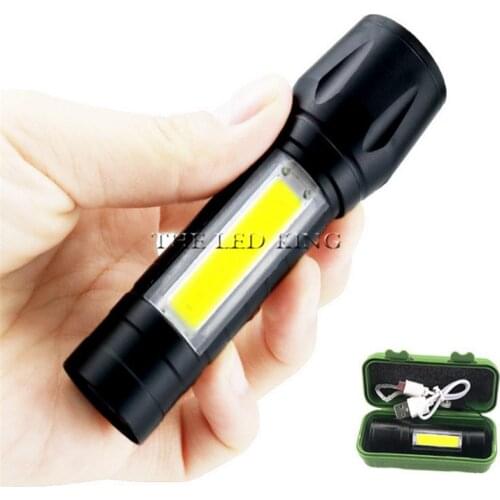 Mini Rechargeable LED Flashlight Use XPE + COB lamp beads 100 meters lighting distance Used for adventure, camping, etc