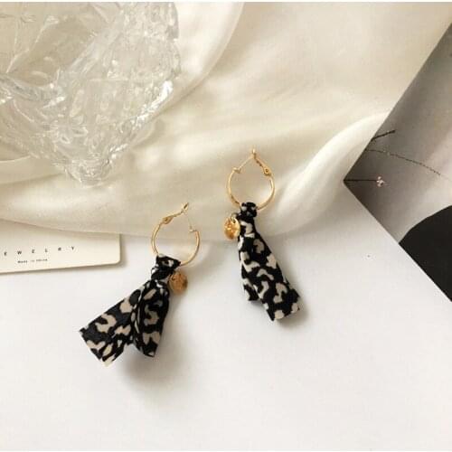 Temperament Fashion Fabric Korean Earrings Pattern Vintage Earrings Dangle