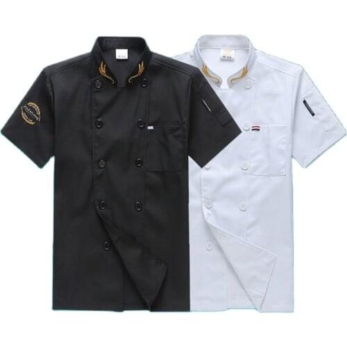 Chef Shirt Sushi Uniform Chef Jackets Chefs Work Clothes Short Sleeve Summer Restaurant Chefs Clothes