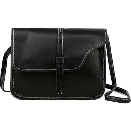 Womens Shoulder Bag Messenger Bag Solid Color and Simple Vintage Square Sling Bag Drawstring Bag