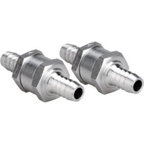 2 Pcs One Way 8mm Fuel Non-return Check Valve For Boat Automotive Caravans RV Aluminum Alloy Fuel One Way Non-return Check Valve