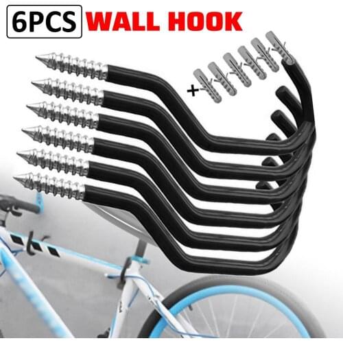 4/6pcs Bike Wall Stand Holder Large Road Bicycle Storage Hooks Wall Mount Bike Cycle Hanger Brackets Cycling Bicycle Parts