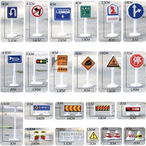 56 pcs/set DIY Model Scene Toy Road Sign Traffic Sign