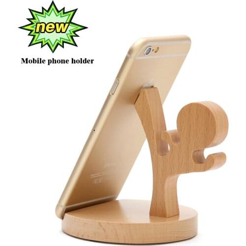 Acoki Universal Portable Wooden Style Cellphone Holder Stand Bracket For iPhone For Samsung For XiaoMi For Huawei Gift Durable