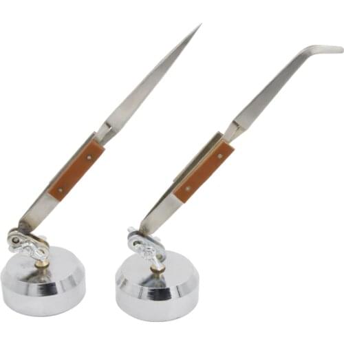 Free shipping Rebound Jewelry Welding Tweezers Curved Straight Soldering Tweezer Selflock Jewelry Tools Repair locking pick