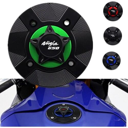 CNC Aluminum Motorcycle Fuel Oil Gas Tank Cap Petrol Covers Quick Release Lockless For KAWASAKI Ninja650 NINJA 650 2017-2019